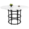 OKWISH Table À Manger Ronde - Avec Plateau MDF Marbré Et Voir les images du produit 8