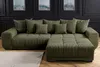 riess-ambiente XXL Sofa ELEGANCIA 285cm grün Cord Federkern Produktbild-Vorschau 5