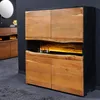 riess-ambiente Highboard GRAND ACACIA 100cm braun schwarz Produktbild-Vorschau 1