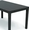 Gartentisch 138x80cm Holz-Optik Kunststoff Terrasse Anthrazit rechteckig Balkon Produktbild-Vorschau