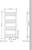 Technical drawing of a radiator with dimensions. Podgląd zdjęcia produktu