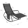 A diagram of a rocking chair with dimensions labeled. Podgląd zdjęcia produktu