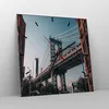 Wanduhr - Quadrat - Glasuhr - Manhattan Brücke Brücke - Produktbild-Vorschau 4