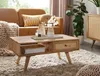 WOHNLING Couchtisch 90x40x45 cm Mango Massivholz / Rattan Produktbild-Vorschau 2