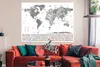 MuchoWow® Poster Weltkarte - Flagge - Schwarz - Weiß Produktbild-Vorschau 2