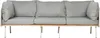 BELIANI Gartensofa Weiß / Hellbraun mit Auflagen Grau aus Produktbild-Vorschau 1
