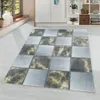 Kurzflor Teppich Wohnzimmer Gelb 140x200 Rechteck Kariertes Produktbild-Vorschau 2
