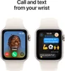 Two Apple Watches are shown, one displaying a video call and the other displaying a text message conversation. The watches are on white bands and are presented against a white background. Anteprima dell’immagine prodotto