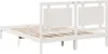 vidaXL Massivholzbett Extra Lang ohne Matratze Weiß 160x220 Produktbild-Vorschau 6