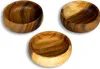 3er Set Snackschale Holz Akazie 10x3cm Rund Design Schale Produktbild-Vorschau 1