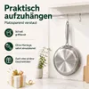 Bratpfanne 22 cm, 5-lagig, Edelstahl, mit Deckel, uncoatiert Vista previa de la imagen del producto
