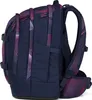 Side view of a navy blue backpack with pink and purple geometric patterns on straps and accents. Anteprima dell’immagine prodotto