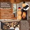 BLACK OAK OHIO Kaminholzbank Schwarz mit Holzablage & Produktbild-Vorschau 8