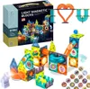 A collage of a product box and the magnetic blocks assembled into a marble run. Náhľad obrázku produktu