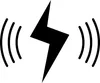 A black lightning bolt symbol with radiating waves on a white background. Náhled obrázku produktu