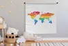 MuchoWow® Wandteppich Wandbehang Karte - Welt - Regenbogen Produktbild-Vorschau 3