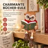Eulenfigur mit Buch und Brille, lesende Eule als Dekofigur, Produktbild-Vorschau 2