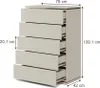 Kredens Vicco Linette Kaszmir 76 x 109.1 cm z 5 szufladami, Podgląd zdjęcia produktu 2
