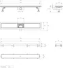 Technical drawing with dimensions of a shower drain. Náhled obrázku produktu