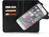 A black wallet-style phone case with a smartphone inside, showing its screen with app icons. The case has slots for cards. Produktbild-Vorschau