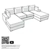 A line drawing of a sectional sofa. Produktbild-Vorschau