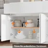 Hochglanz Sideboard Weiß 155x40x83cm, 2 Schubladen & 4 Produktbild-Vorschau 4