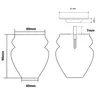 Diagrams showing the dimensions and mounting of furniture legs. Podgląd zdjęcia produktu