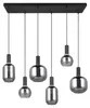 Suspension DIVA noir-fumé-chromé 6xE27x10W verre dim. : Voir les images du produit 2