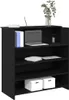 A black bookshelf with items on its shelves. Podgląd zdjęcia produktu