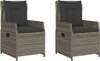 vidaXL Gartensessel 2 Stk. Verstellbar Grau Poly Rattan Produktbild-Vorschau 1