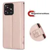 A product image showing a rose gold phone case with a close-up of the magnetic closure and a graphic indicating the magnetic closure feature. Produktbild-Vorschau