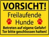 vianmo Holzschild 30x40 cm Vorsicht Freilaufende Hunde Produktbild-Vorschau 1