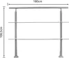 Faziango 180cm Geländer Edelstahl Handlauf Treppengeländer Produktbild-Vorschau 2