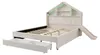 Kinderbed 140x200 cm, beige, gestoffeerd huisbed met Productafbeelding-voorbeeld 15