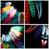 Bilder auf glas - Vogel Feder Farbe Komposition - 30x30cm - Produktbild-Vorschau 8