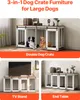 A collage showing a dog crate furniture in different configurations: as a double dog crate, a TV stand, and an end table. Anteprima dell’immagine prodotto