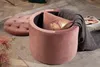 Eleganter Hocker MODERN BAROCK 50cm altrosa Samt Produktbild-Vorschau 3