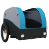 vidaXL Fahrradanhänger Schwarz und Blau 30 kg Eisen Produktbild-Vorschau 5