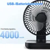 Leiser tragbarer Tischventilator mit 4000 mAh Akku – Produktbild-Vorschau 4