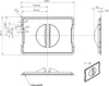 Technical drawing of a small lid for a container, showing dimensions and different views. Produktbild-Vorschau