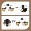 ZMH stropní světlo černé stropní reflektor 2 plameny Náhled obrázku produktu 2