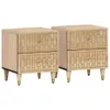 The Living Store Nachttische 2 Stk. 40x33x46 cm Massivholz Produktbild-Vorschau 5