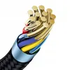 A close-up, detailed view of the internal structure of a cable, showing its various colored wires and metallic conductors. Anteprima dell’immagine prodotto