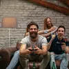 Lampada da terra Relaxdays con paralume in tessuto, base Anteprima dell’immagine prodotto 5