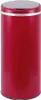 A red kitchen trash can with a silver lid and trim. Produktbild-Vorschau