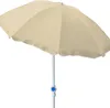 Sonnenschirm rund Ø2m beige Polyester knickbar UV Schutz Produktbild-Vorschau 1