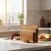 Deska do krojenia Relaxdays, rowek na sok, 3 rozmiary, Podgląd zdjęcia produktu 3