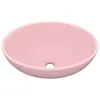 vidaXL Luksusowa owalna umywalka matowa różowa 40x33 cm Podgląd zdjęcia produktu 9