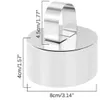 A silver dessert ring with dimensions indicated by measurement lines and text. Produktbild-Vorschau