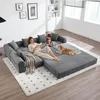 A family and their dog relaxing on a modular sofa in a living room. Voir les images du produit